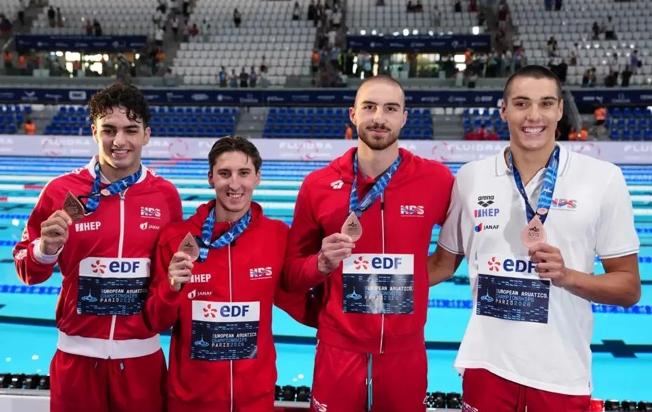 ČESTITKA PREDSJEDNIKA GRADSKE SKUPŠTINE GRADA ZAGREBA MUŠKOJ PLIVAČKOJ ŠTAFETI U POVODU OSVAJANJA BRONČANE MEDALJE NA EUROPSKOM PRVENSTVU U PARIZU