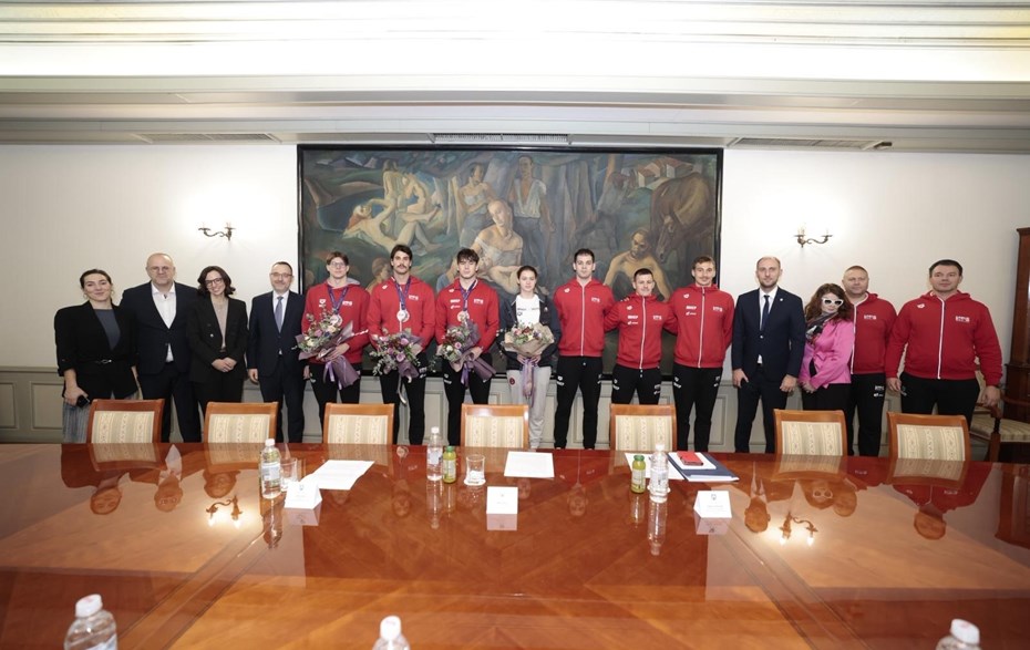 Prijam delegacije Hrvatskoga plivačkog saveza u Gradskoj skupštini