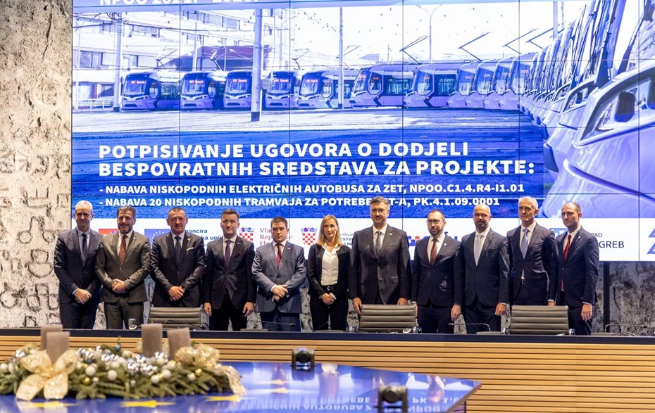Završna konferencija projekta „Nabava 20 niskopodnih tramvaja za ZET d.o.o.“ i potpisivanje ugovora o dodjeli bespovratnih sredstava za nabavu novih 20 tramvaja i 62 električna autobusa